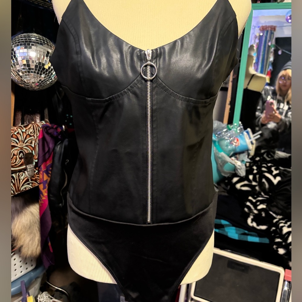 Guess Faux Leather Bodysuit